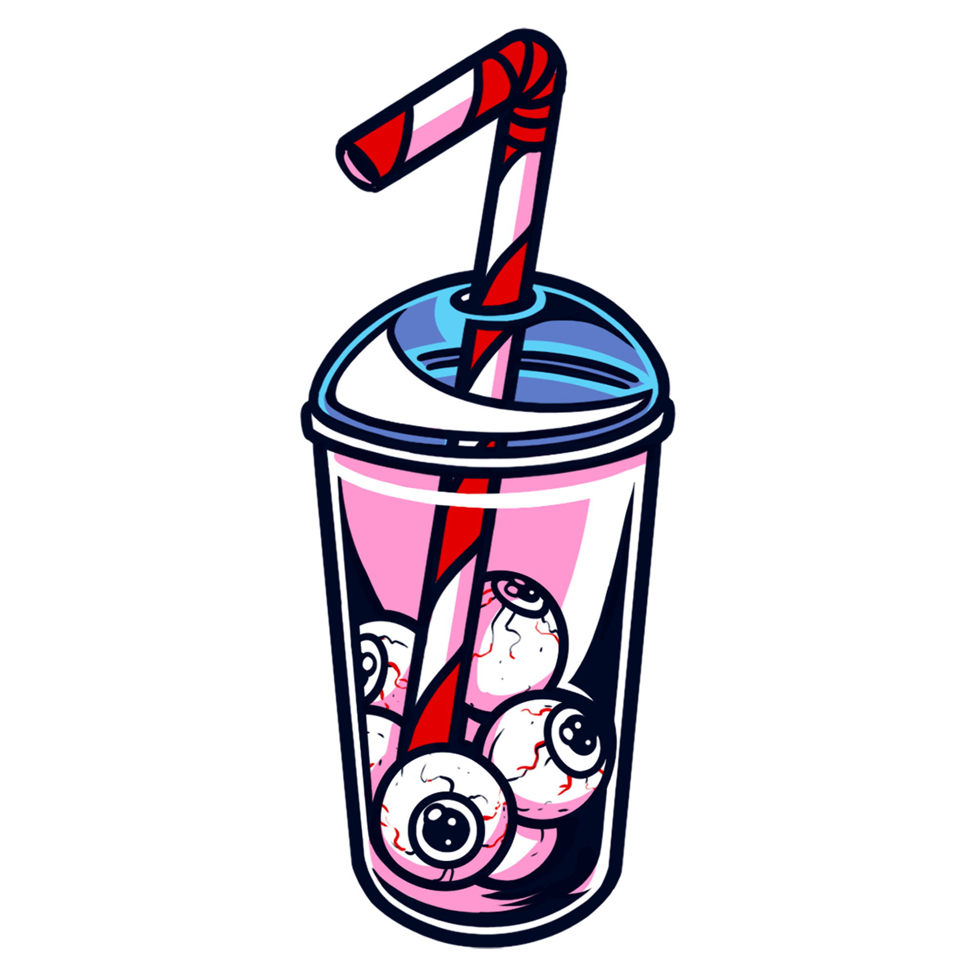 Graphic sticker of the cup with a boba tea